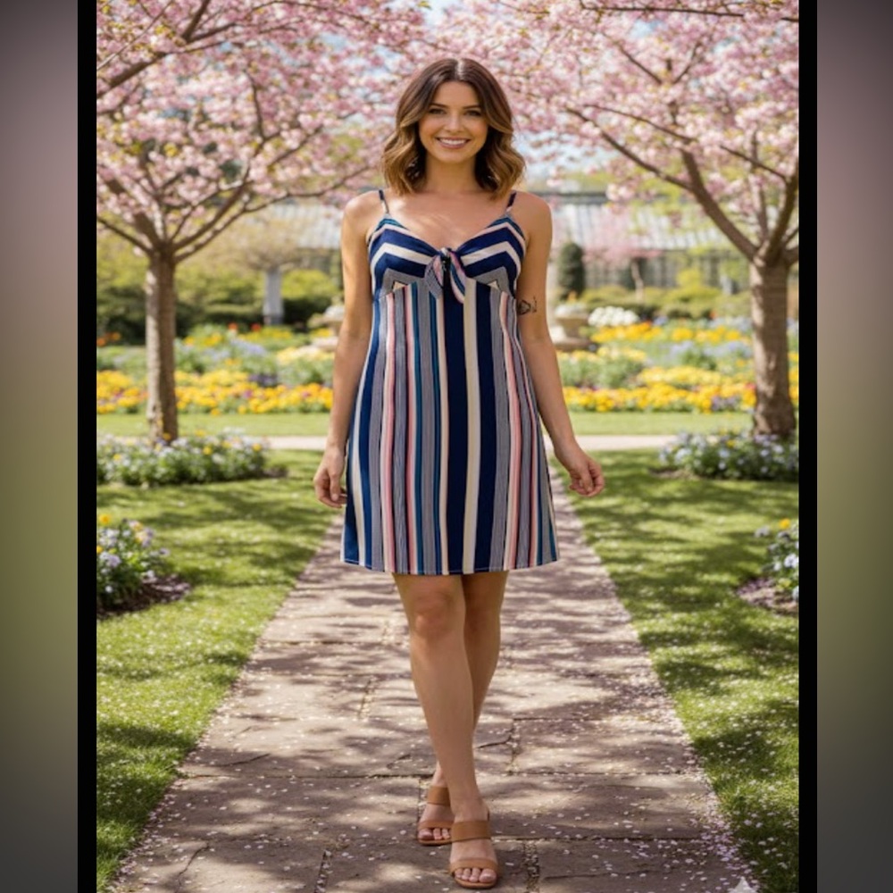 Trixxi Striped Multicolor Mini Dress --Women's Medium